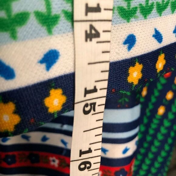 Vtg NPC Fashions Womens Blouse M Poly Retro 3/4 Sleeves Spread Collar Floral - Picture 10 of 10